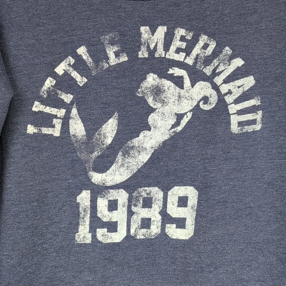Disney The Little Mermaid 1989 Heathere Navy Crewneck Sweatshirt - Women's Large - Picture 2 of 5